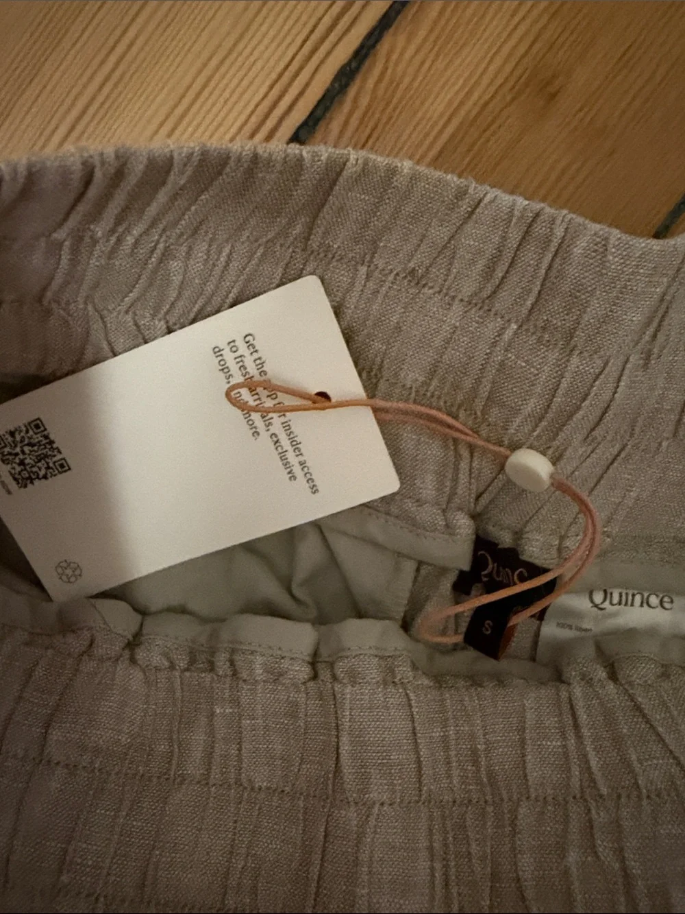 Quince Linen Drawstring Pants — Light Taupe
